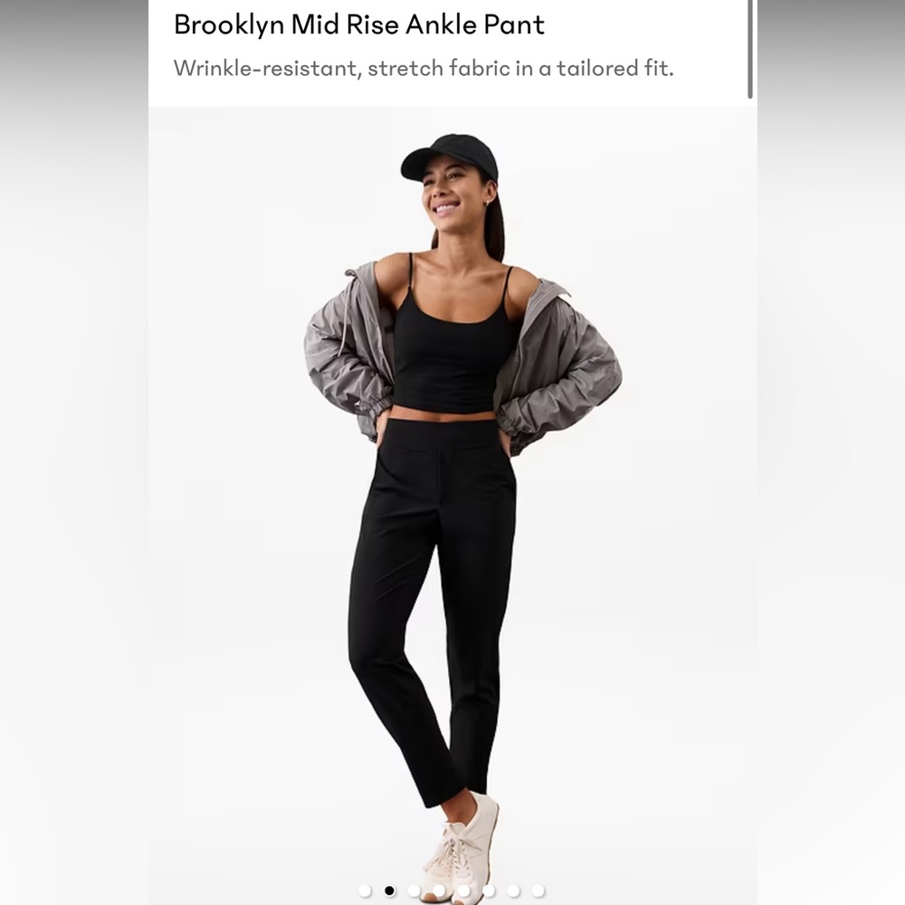 NWT Athleta Brooklyn Mid Rise Ankle Pant - Black, size 4